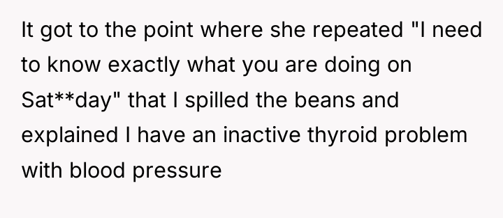 It got to the point where she repeated "I need...