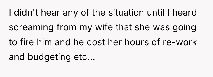 I didn't hear any of the situation until I heard...
