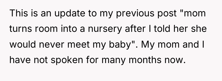 This is an update to my previous post "mom turns...