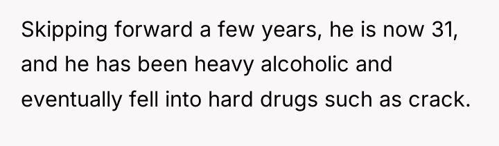 Skipping forward a few years, he is now 31, and...