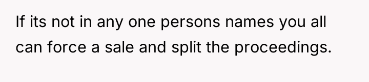 If its not in any one persons names you all...