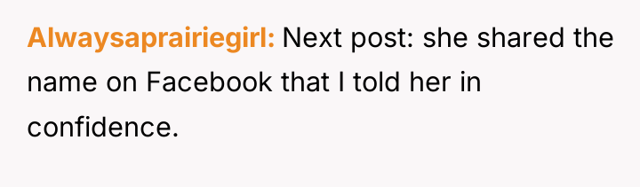 Alwaysaprairiegirl Next post: she shared the name on Facebook that...
