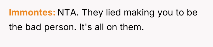 lmmontes NTA. They lied making you to be the bad...