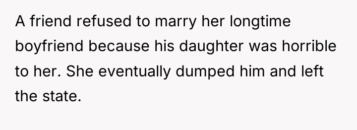 A friend refused to marry her longtime boyfriend because his...
