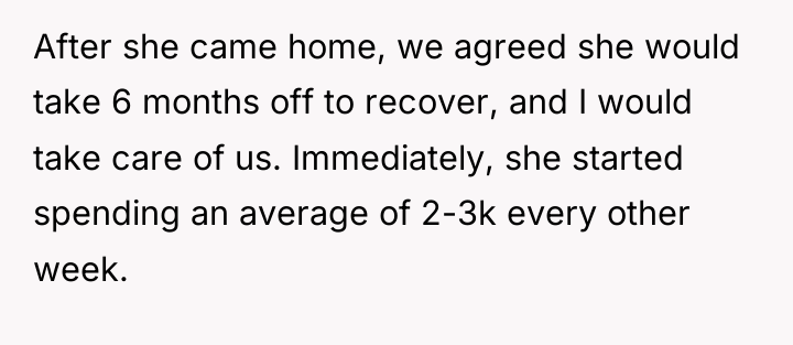 After she came home, we agreed she would take 6...