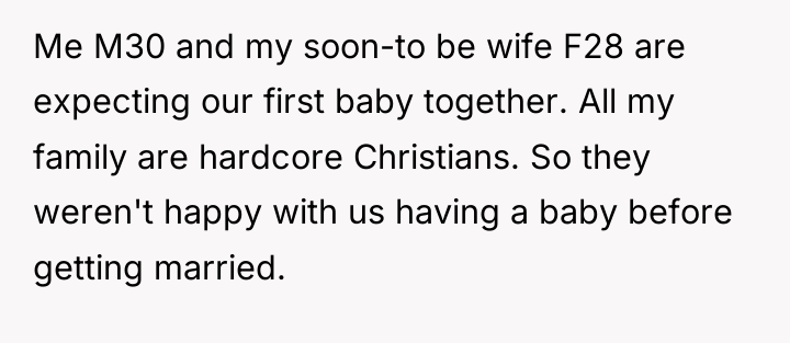 Me M30 and my soon-to be wife F28 are expecting...