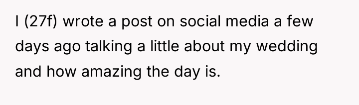 I (27f) wrote a post on social media a few...