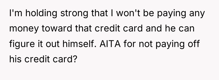 I'm holding strong that I won't be paying any money...