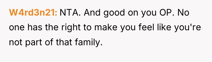 W4rd3n21 NTA. And good on you OP. No one has...