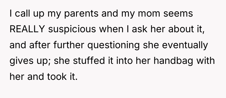 I call up my parents and my mom seems REALLY...