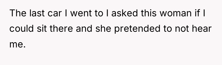 The last car I went to I asked this woman...