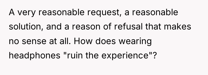A very reasonable request, a reasonable solution, and a reason...