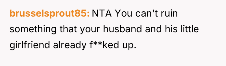 brusselsprout85 NTA You can't ruin something that your husband and...
