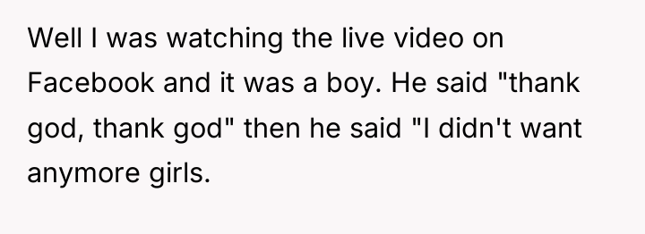 Well I was watching the live video on Facebook and...