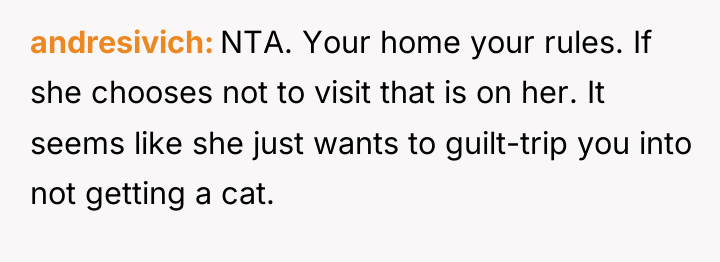 andresivich NTA. Your home your rules. If she chooses not...