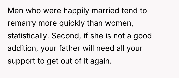 Men who were happily married tend to remarry more quickly...