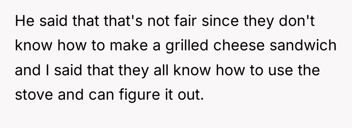 He said that that's not fair since they don't know...