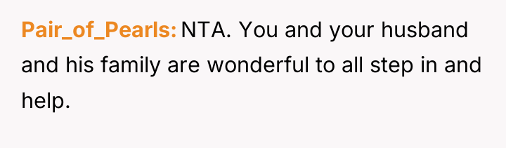 Pair_of_Pearls NTA. You and your husband and his family are...