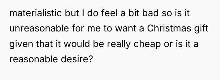 materialistic but I do feel a bit bad so is...