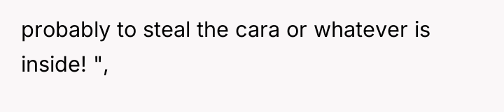 probably to steal the cara or whatever is inside! ",