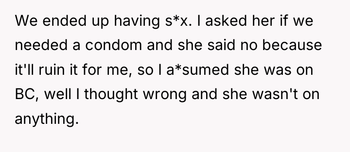We ended up having s*x. I asked her if we...