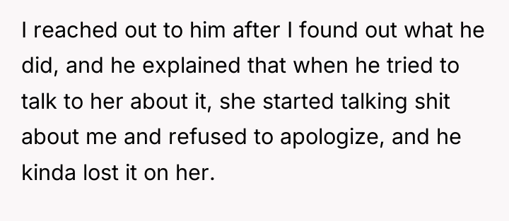I reached out to him after I found out what...