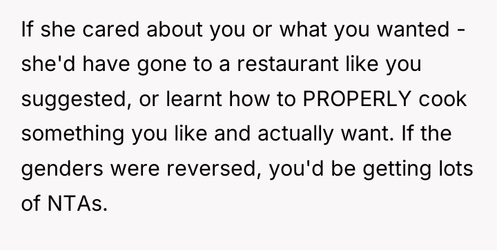 If she cared about you or what you wanted -...