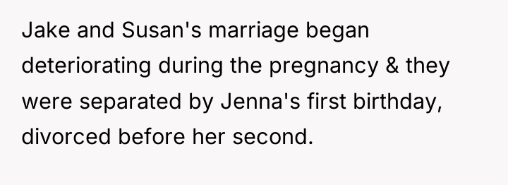 Jake and Susan's marriage began deteriorating during the pregnancy &...