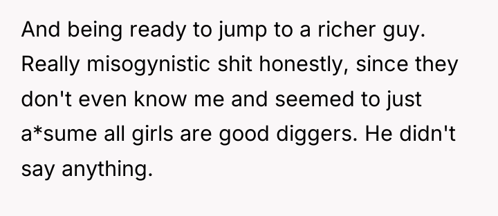 And being ready to jump to a richer guy. Really...