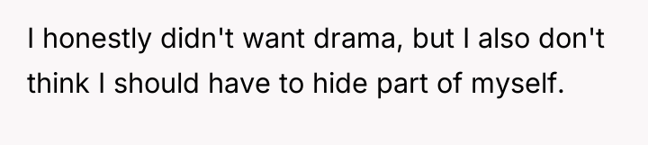I honestly didn't want drama, but I also don't think...