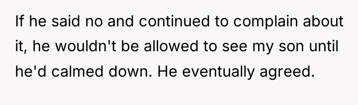 If he said no and continued to complain about it,...