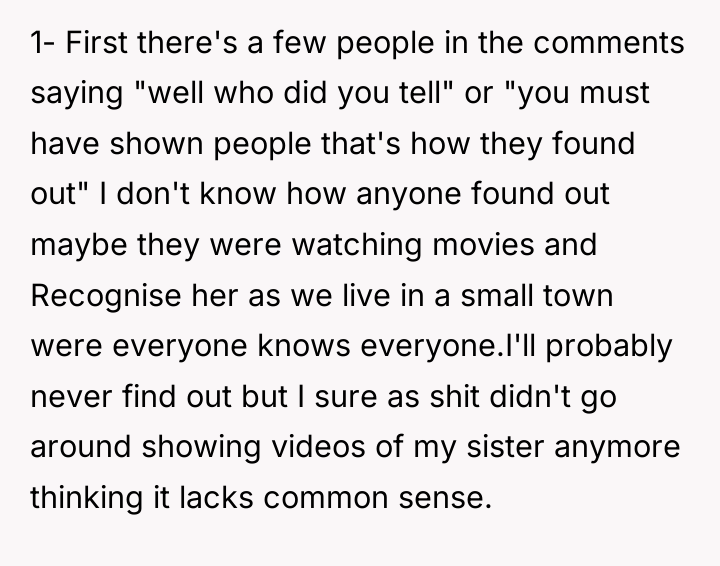 1- First there's a few people in the comments saying...