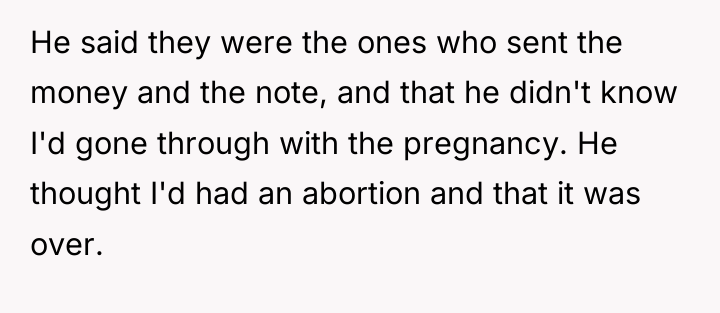 He said they were the ones who sent the money...
