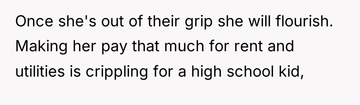 Once she's out of their grip she will flourish. Making...