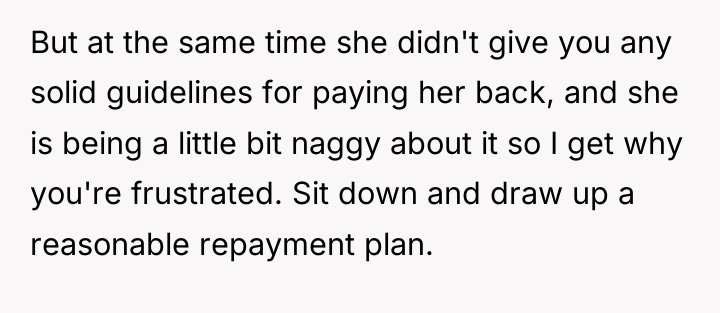 But at the same time she didn't give you any...
