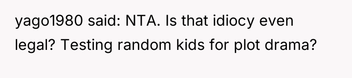 yago1980 said: NTA. Is that idiocy even legal? Testing random...