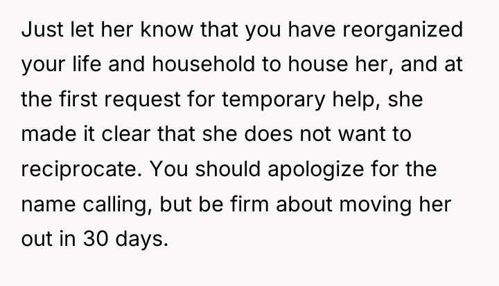 Just let her know that you have reorganized your life...