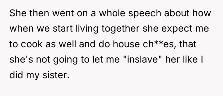 She then went on a whole speech about how when...