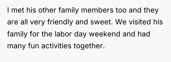 I met his other family members too and they are...