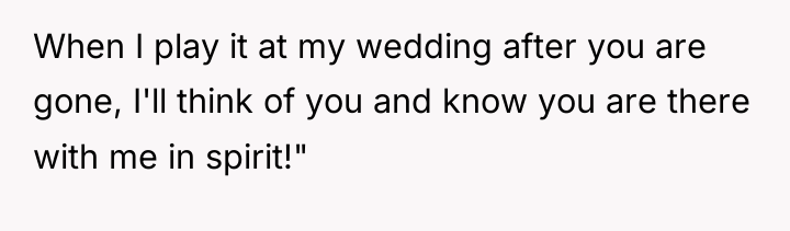 When I play it at my wedding after you are...