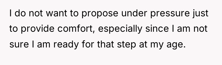 I do not want to propose under pressure just to...