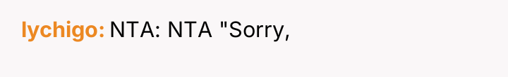 lychigo NTA: NTA "Sorry,