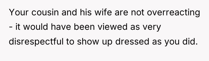 Your cousin and his wife are not overreacting - it...