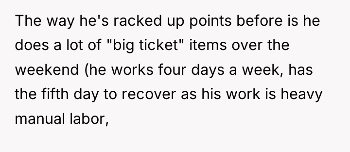 The way he's racked up points before is he does...