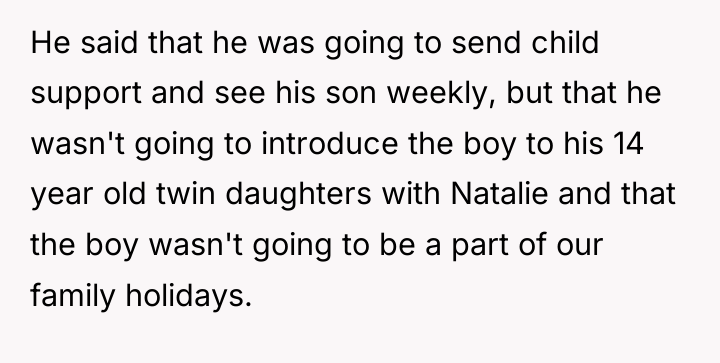 He said that he was going to send child support...