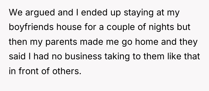 We argued and I ended up staying at my boyfriends...