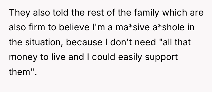 They also told the rest of the family which are...