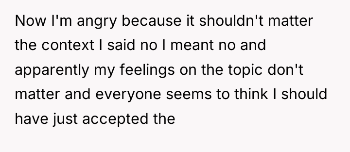 Now I'm angry because it shouldn't matter the context I...