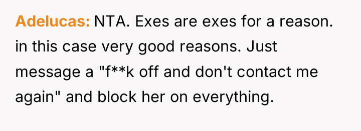 Adelucas NTA. Exes are exes for a reason. in this...