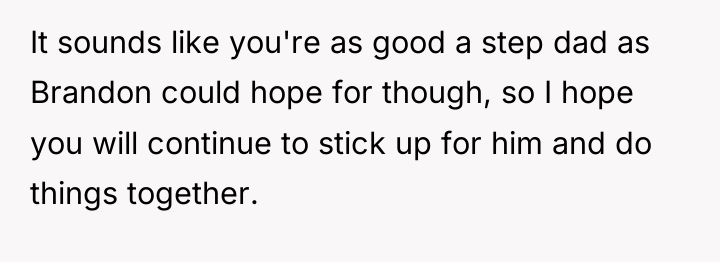 It sounds like you're as good a step dad as...
